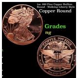 1oz .999 Fine Copper Bullion Round - Walking Liber