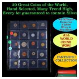 20 Great Coins of the World, hand selected, many t