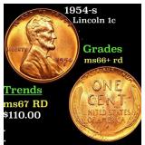 1954-s Lincoln Cent 1c Grades GEM++ RD