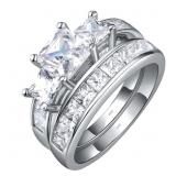 Decadence Sterling SIlver 5mm Round Cut 3 Stone Pa