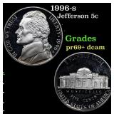 1996-s Proof Jefferson Nickel 5c Grades GEM++ Proo