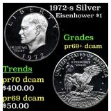 1972-s Silver Proof Eisenhower Dollar $1 Grades GE