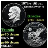 1974-s Silver Proof Eisenhower Dollar 1 Grades GEM