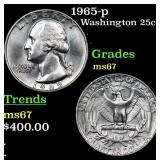 1965-p Washington Quarter 25c Grades GEM++ Unc