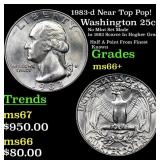 1983-d Washington Quarter Near Top Pop! 25c Graded