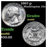 1967-p Washington Quarter 25c Grades GEM+ Unc