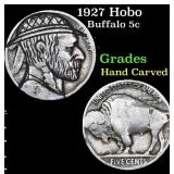 1927 Hobo Buffalo Nickel 5c Grades Hand Carved