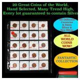 20 Great Coins of the World, hand selected, many t