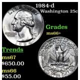 1984-d Washington Quarter 25c Grades GEM++ Unc