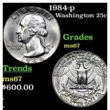 1984-p Washington Quarter 25c Grades GEM++ Unc