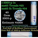 BU Shotgun Jefferson 5c roll, 2005-p Bison 40 pcs