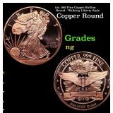 1oz .999 Fine Copper Bullion Round - Walking Liber