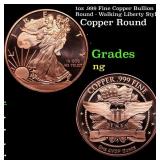 1oz .999 Fine Copper Bullion Round - Walking Liber