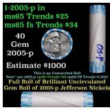 BU Shotgun Jefferson 5c roll, 2005-p Bison 40 pcs