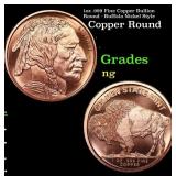 1oz .999 Fine Copper Bullion Round - Buffalo Nicke