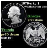 1979-s ty 1 Proof Washington Quarter 25c Grades GE