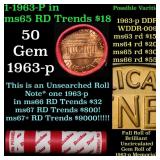 BU Shotgun Lincoln 1c roll, 1963-p 50 pcs Dunbar W