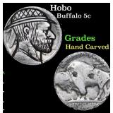 Hobo Buffalo Nickel 5c Grades Hand Carved