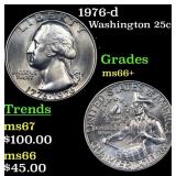 1976-d Washington Quarter 25c Grades GEM++ Unc