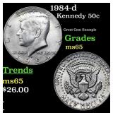 1984-d Kennedy Half Dollar 50c Grades GEM Unc