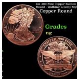 1oz .999 Fine Copper Bullion Round - Walking Liber