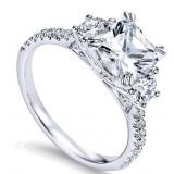 Decadence Sterling SIlver 8mm Cushion Cut 3 Stone