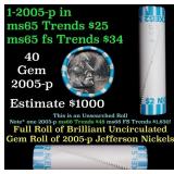 BU Shotgun Jefferson 5c roll, 2005-p Ocean 40 pcs