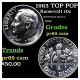 1963 Proof Roosevelt Dime TOP POP! 10c Graded pr69