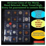 20 Great Coins of the World, hand selected, many t
