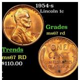 1954-s Lincoln Cent 1c Grades GEM++ Unc RD