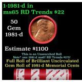 BU Shotgun Lincoln 1c roll, 1981-d 50 pcs Dunbar W