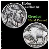 Hobo Buffalo Nickel 5c Grades Hand Carved