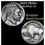 1923 Hobo Buffalo Nickel 5c Grades Hand Carved