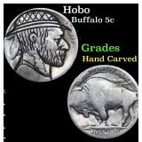Hobo Buffalo Nickel 5c Grades Hand Carved