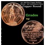 1oz .999 Fine Copper Bullion Round - 2nd Amendment