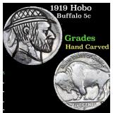 1919 Hobo Buffalo Nickel 5c Grades Hand Carved
