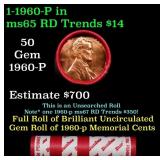 BU Shotgun Lincoln 1c roll, 1960-p 50 pcs Dunbar W