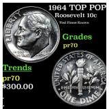 1964 Proof Roosevelt Dime TOP POP! 10c Graded pr70