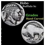 Hobo Buffalo Nickel 5c Grades Hand Carved
