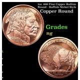 1oz .999 Fine Copper Bullion Round - Buffalo Nicke