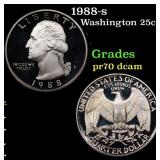 1988-s Proof Washington Quarter 25c Grades GEM++ P