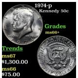 1974-p Kennedy Half Dollar 50c Grades GEM++ Unc