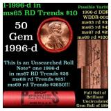 BU Shotgun Lincoln 1c roll, 1996-d 50 pcs Steel St