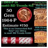 BU Shotgun Lincoln 1c roll, 1964-p 50 pcs Dunbar W