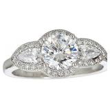 DECADENCE Sterling Silver 7mm Round 3 Stone Cubic