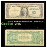 1957A $1 Blue Seal Silver Certificate Grades vf+