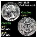 1965 SMS Washington Quarter 25c Grades sp66+