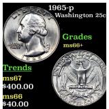1965-p Washington Quarter 25c Grades GEM++ Unc