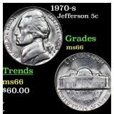 1970-s Jefferson Nickel 5c Grades GEM+ Unc