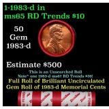 BU Shotgun Lincoln 1c roll, 1982-d 50 pcs Dunbar W